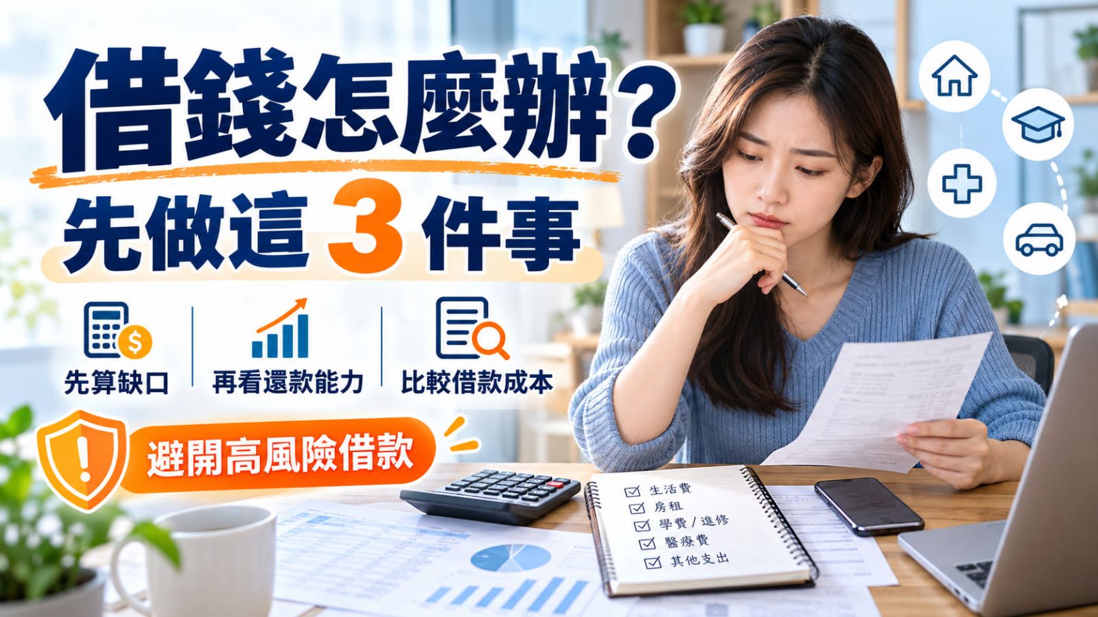 借錢怎麼辦？急用資金先做這3件事，借款管道、成本與風險一次看